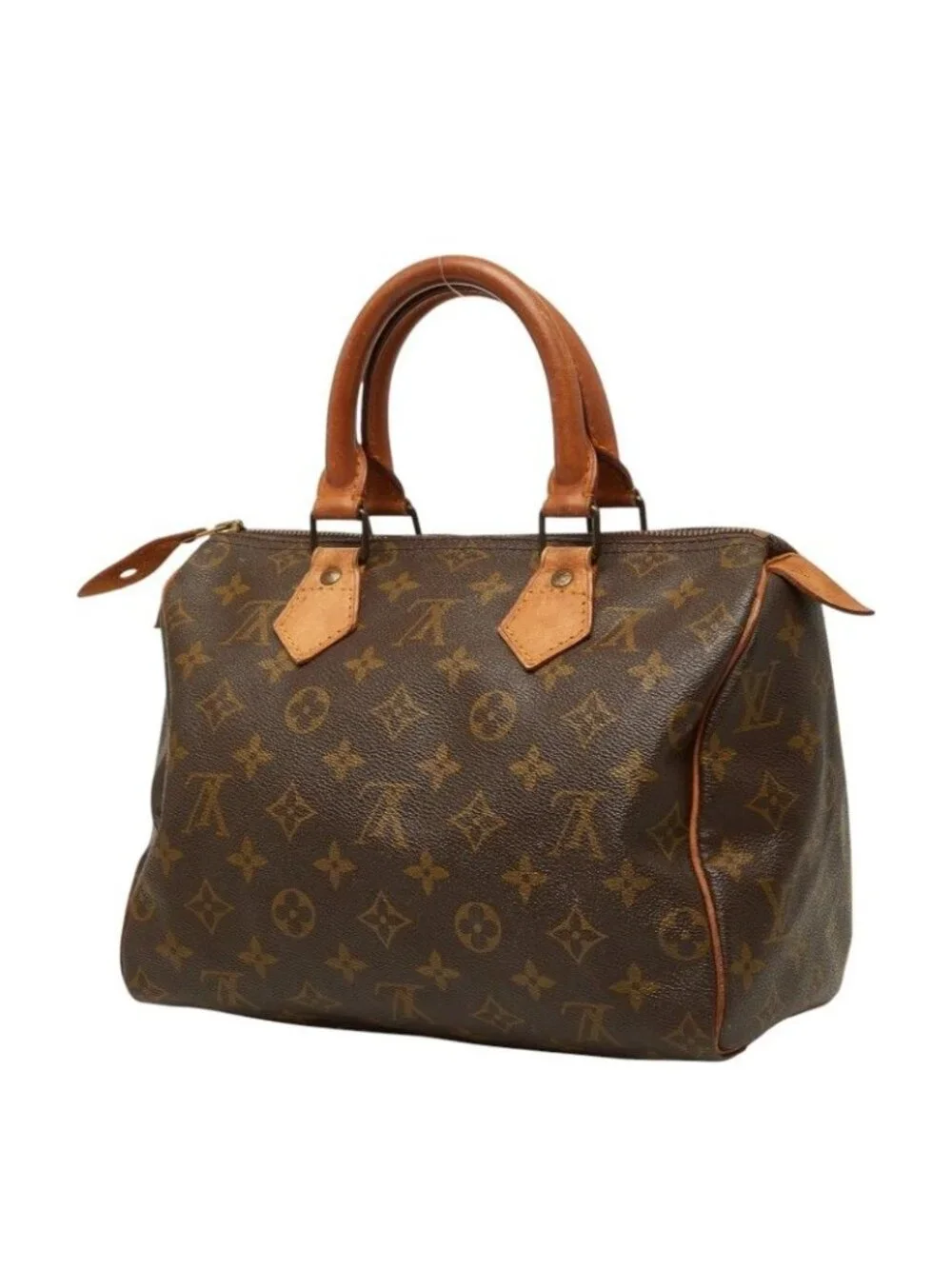 Louis Vuitton Monogram Speedy 25 Handbag Brown Leather